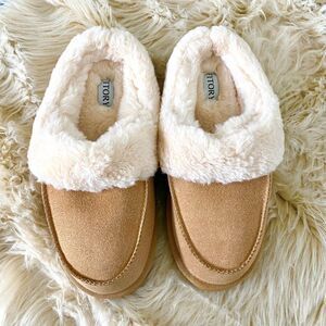 NEW Chunky fuzzy Fitory Suede Faux Fur Clogs Slippers Size US 10